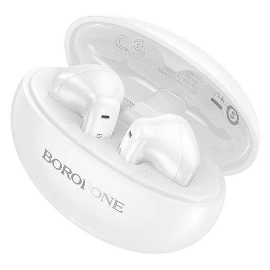 Manos libres Bluetooth Borofone FQ12 Nice, TWS, Blanco