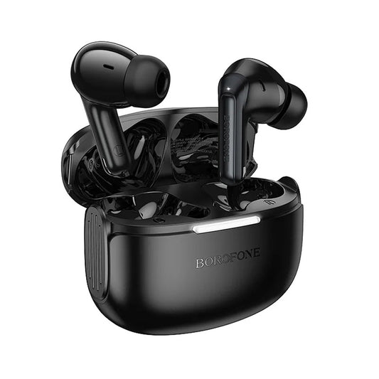 Manos libres Bluetooth Borofone FQ9 Plus Peaceful, TWS, ANC, Negro