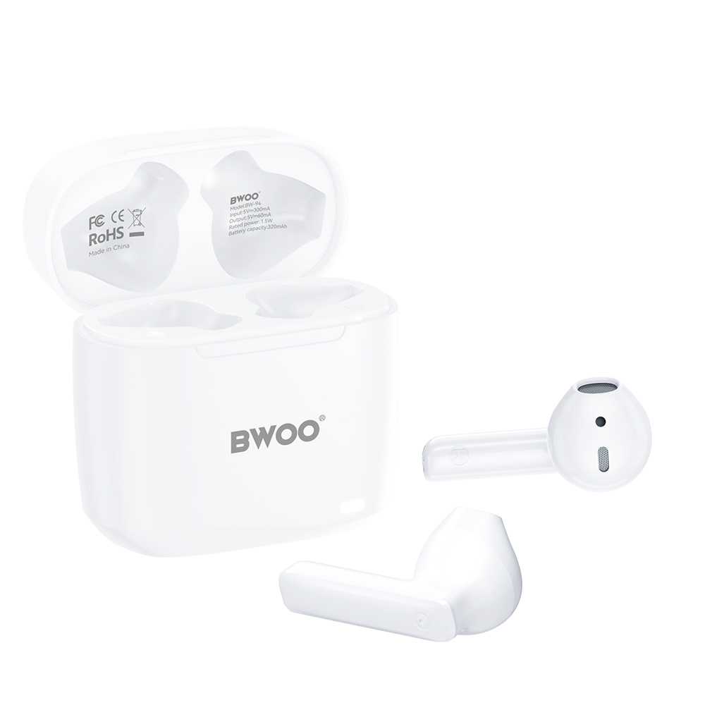 Manos libres Bluetooth BWOO BW94, TWS, Blanco