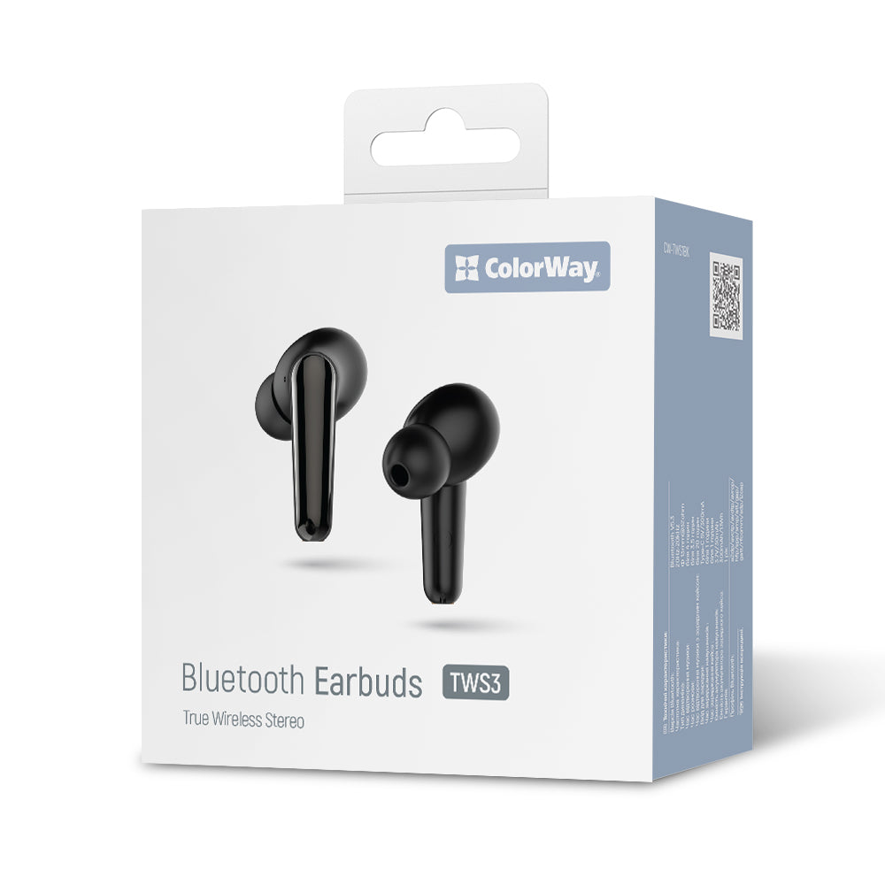 Auriculares Bluetooth ColorWay TWS3, TWS, Negro