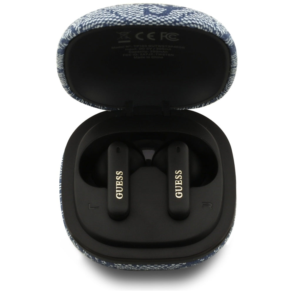 Manos libres Bluetooth Guess 4G Classic Metal Logo, TWS, Azul