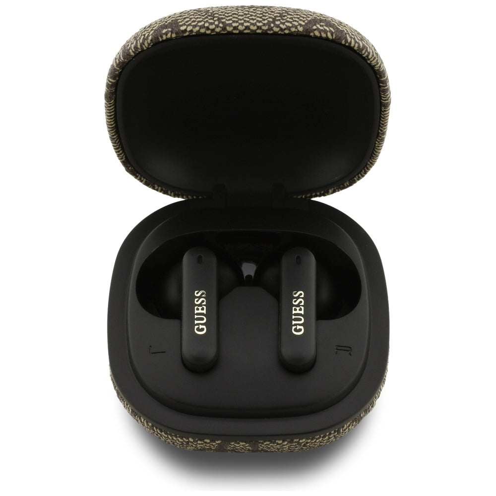 Manos libres Bluetooth Guess 4G Classic Metal Logo, TWS, Marrón