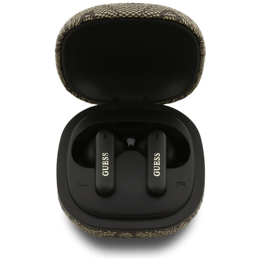 Manos libres Bluetooth Guess 4G Classic Metal Logo, TWS, Marrón
