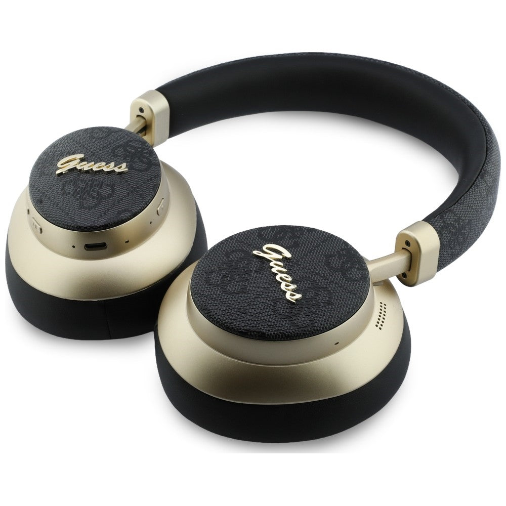 Manos libres Bluetooth Guess 4G Gold Script Metal, A2DP, Negro