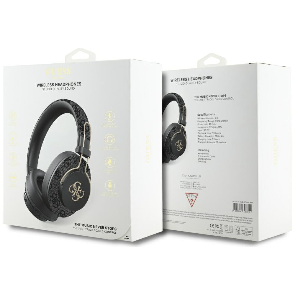 Handsfree Bluetooth Guess 4G Metal Logo, A2DP, Negro