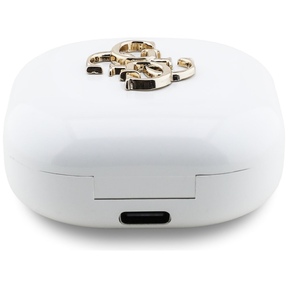 Handsfree Bluetooth Guess 4G Metal Logo, TWS, Blanco