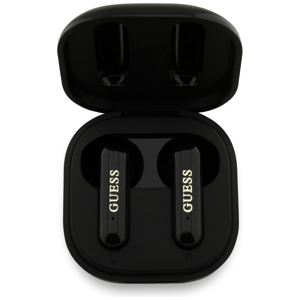 Manos libres Bluetooth Guess 4G Metal Logo, TWS, Negro