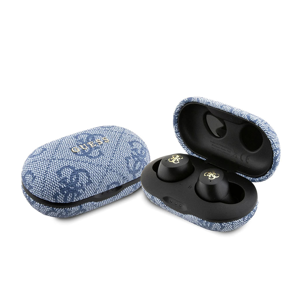 Manos libres Bluetooth Guess 4G Metal, TWS, Azul