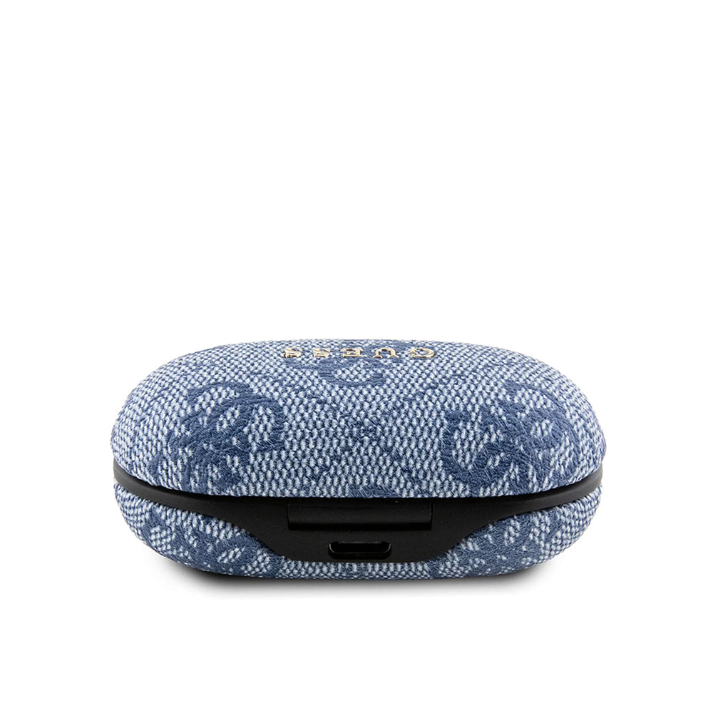 Manos libres Bluetooth Guess 4G Metal, TWS, Azul