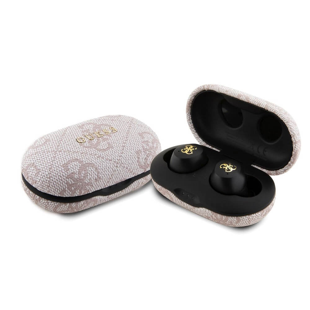 Manos libres Bluetooth Guess 4G Metal, TWS, Rosa