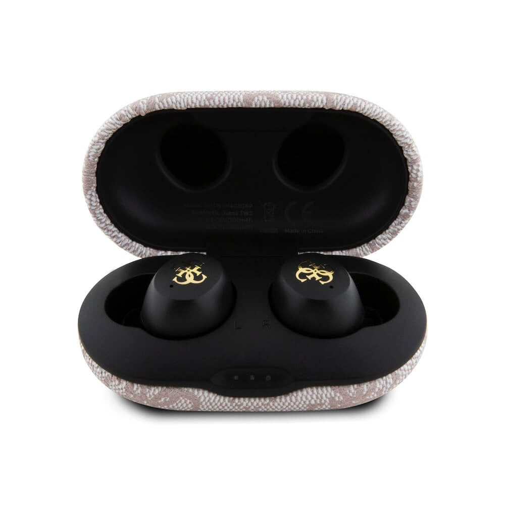 Manos libres Bluetooth Guess 4G Metal, TWS, Rosa