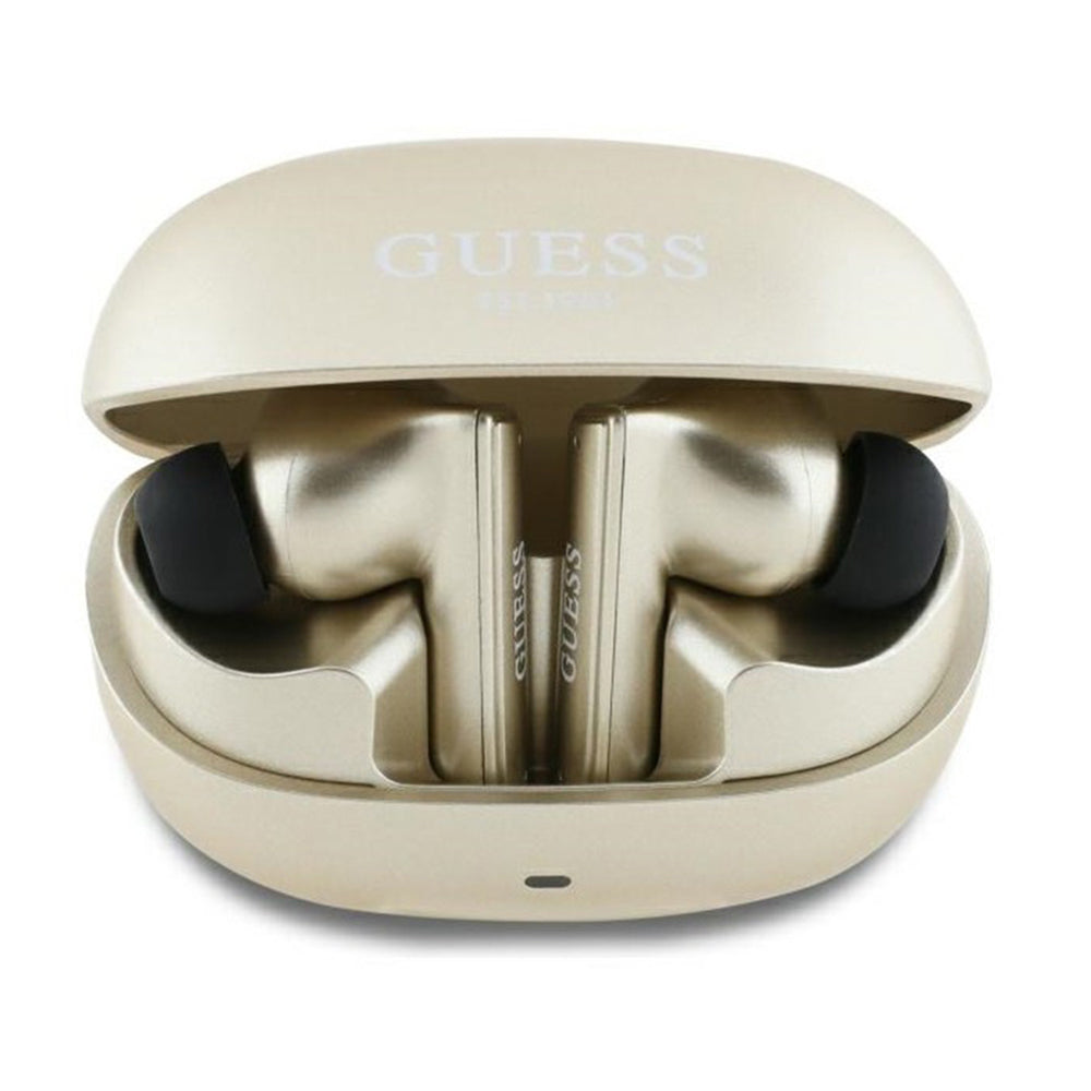 Manos libres Bluetooth Guess Capsule con Logo Impreso, TWS, ANC, Dorado