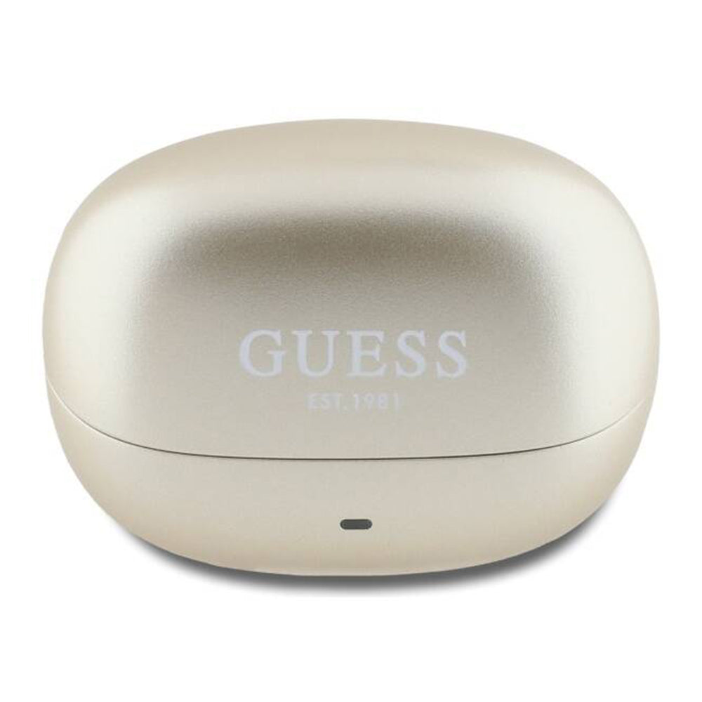 Manos libres Bluetooth Guess Capsule con Logo Impreso, TWS, ANC, Dorado