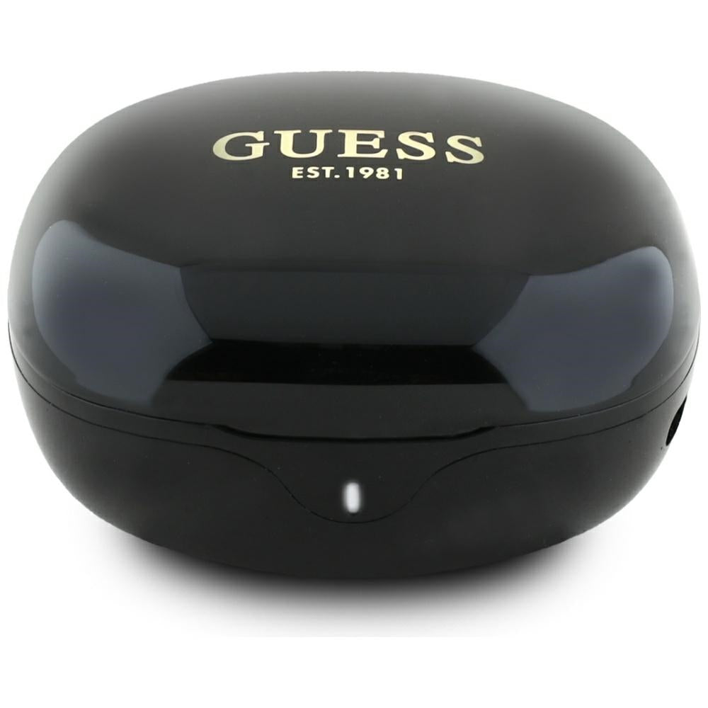Handsfree Bluetooth Guess Flat Classic Logo Electroplated, TWS, Negro