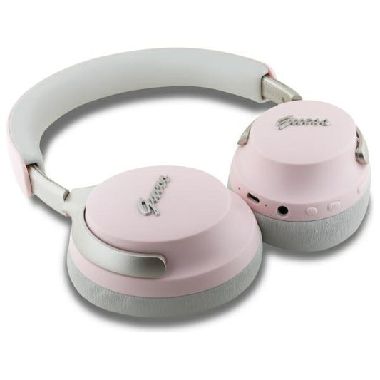 Manos libres Bluetooth Guess Metal Script Logo, A2DP, ANC, Rosa