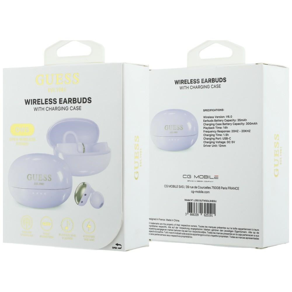 Manos libres Bluetooth Guess Acabado Metálico Partes Electropulidas Clásico, TWS, Morado
