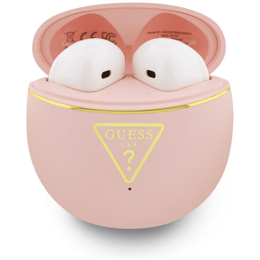Auriculares Bluetooth Guess Script Print, TWS, Rosa