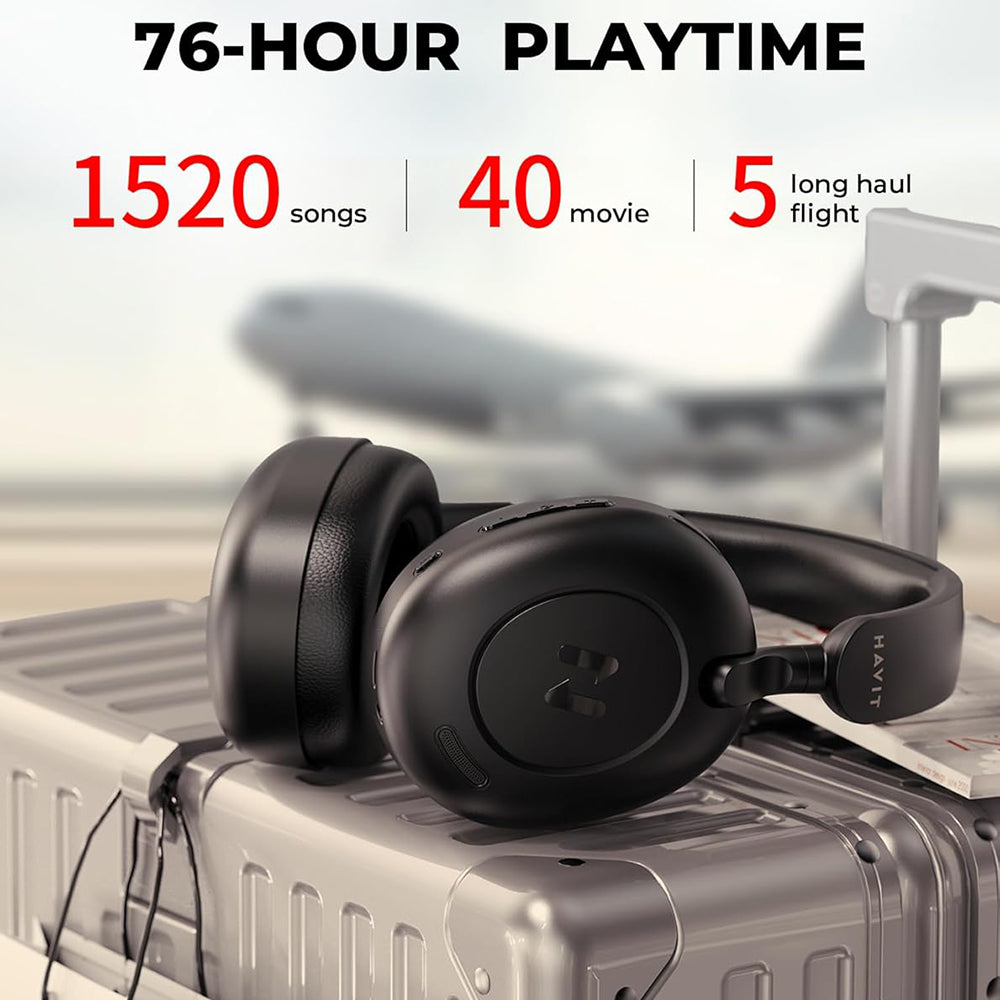 Manos libres Bluetooth HAVIT H655BT, A2DP, ANC, Negro