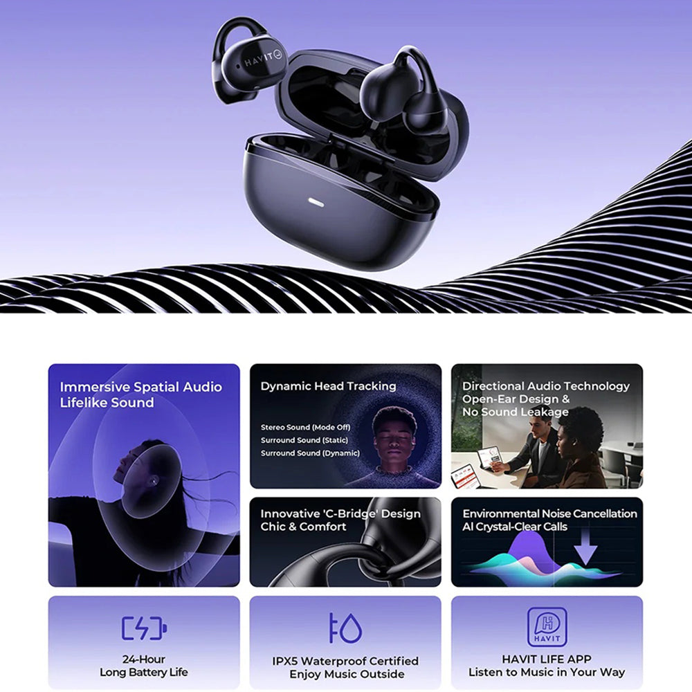 Handsfree Bluetooth HAVIT OWS916, TWS, Gris