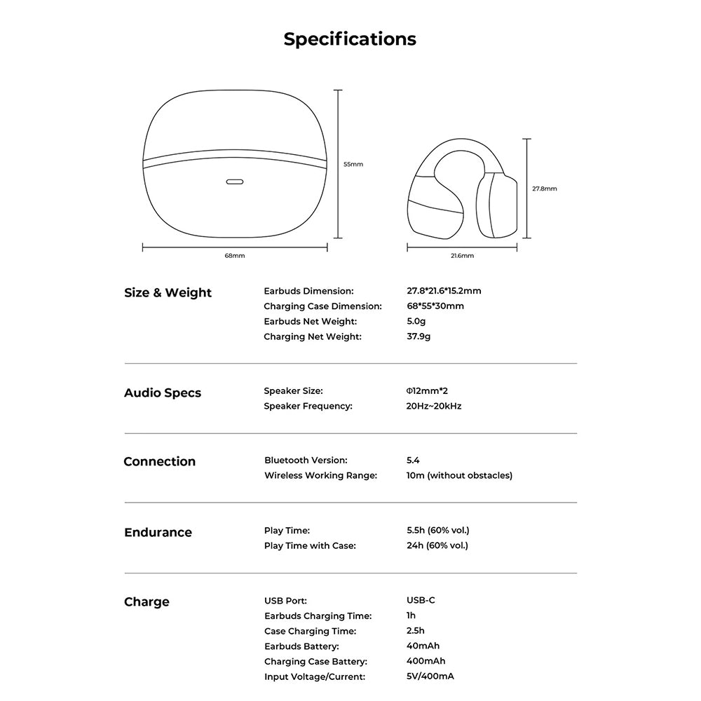 Handsfree Bluetooth HAVIT OWS916, TWS, Gris