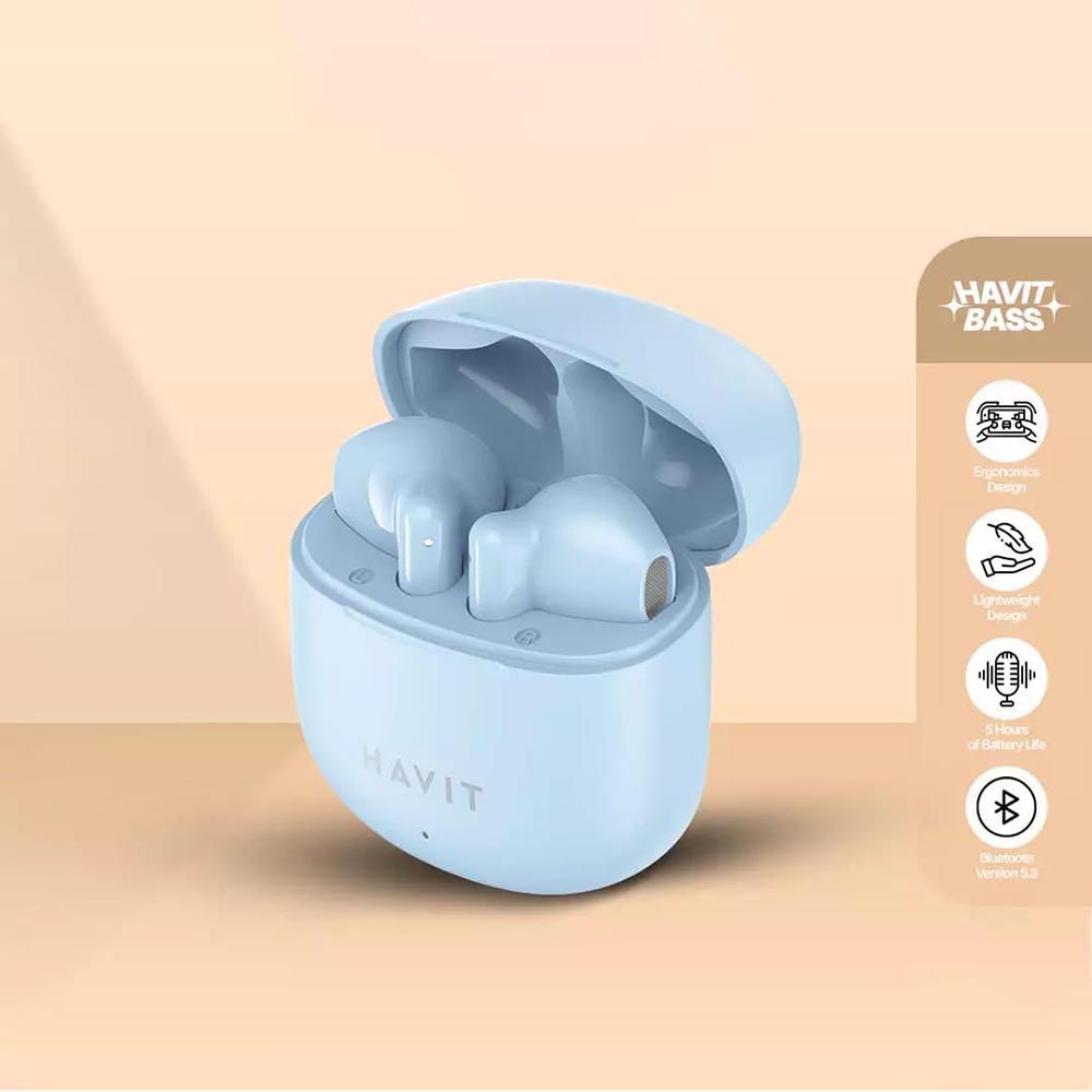 Manos libres Bluetooth HAVIT TW976, TWS, Azul