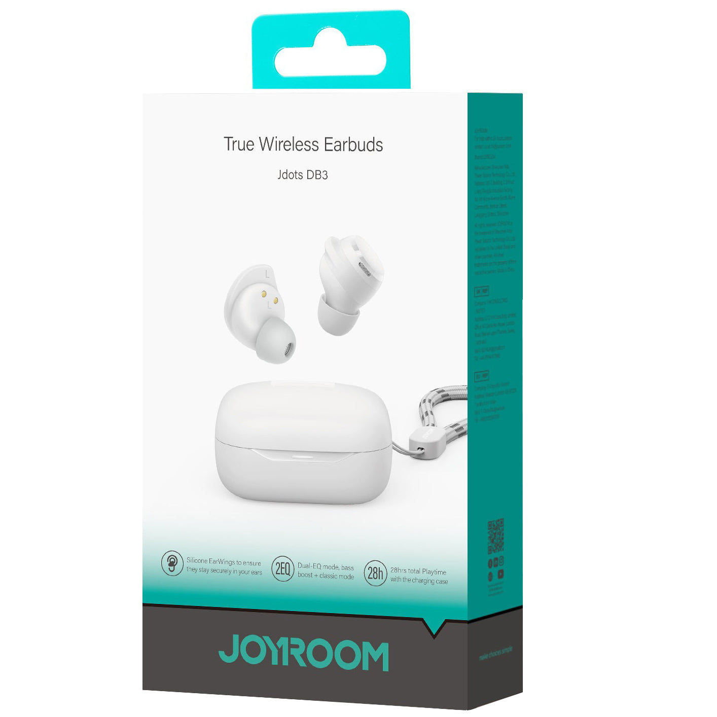 Manos libres Bluetooth Joyroom Jdots JR-DB3, TWS, Blanco