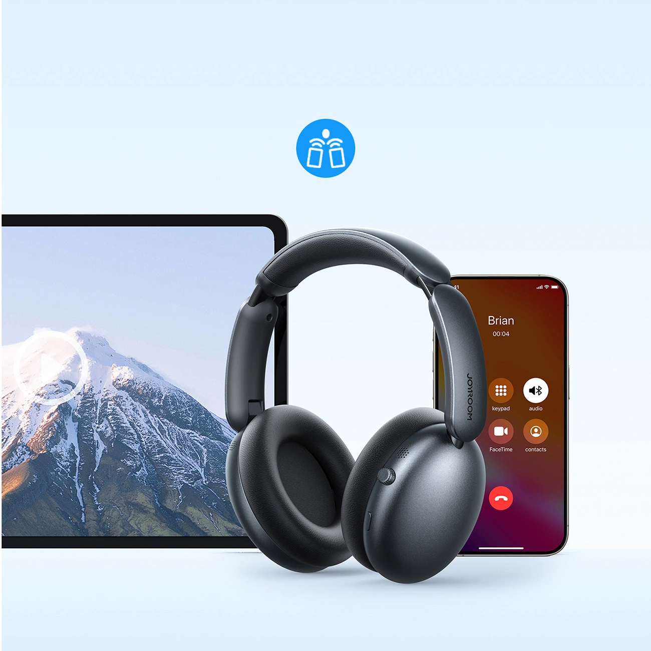 Manos libres Bluetooth Joyroom JR-JH1, A2DP, ANC, Negro