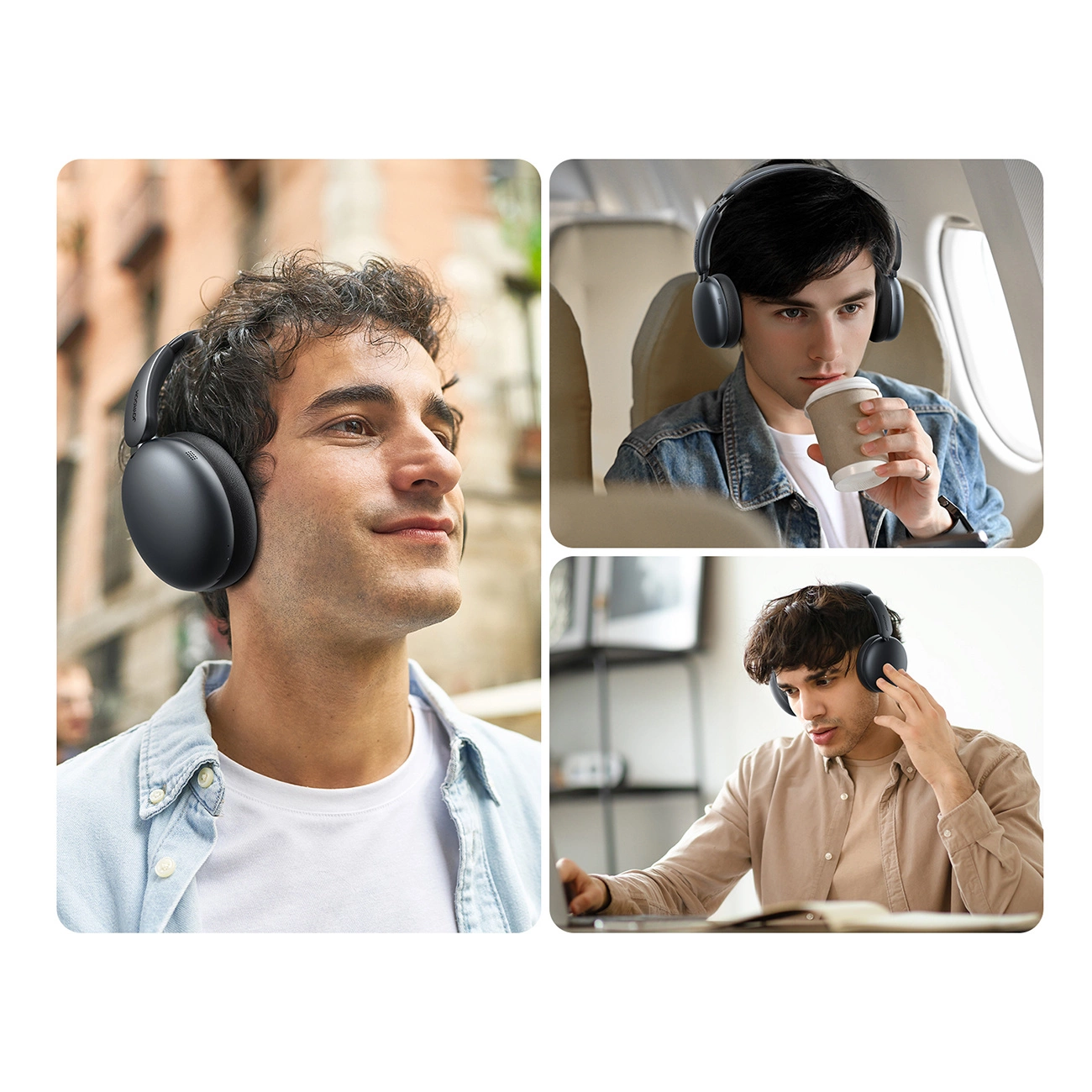 Manos libres Bluetooth Joyroom JR-JH1, A2DP, ANC, Negro
