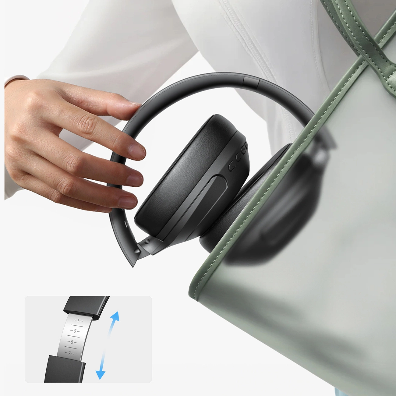 Manos libres Bluetooth Joyroom JR-JH2, A2DP, ANC, Negro