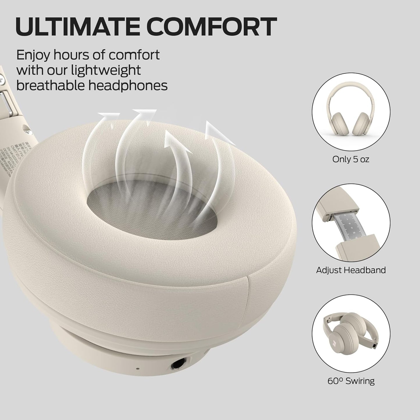 Manos libres Bluetooth Monster Mission 100, MultiPoint, A2DP, ANC, Blanco