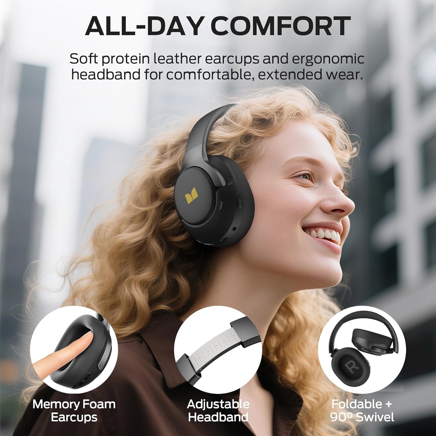 Manos libres Bluetooth Monster Persona 5th, MultiPoint, A2DP, ANC, Negro
