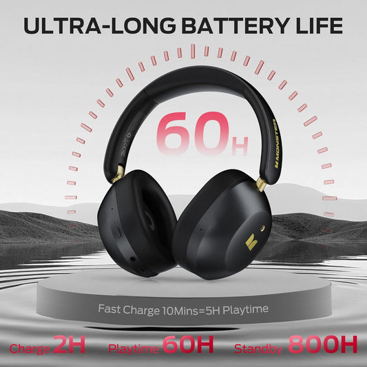 Manos libres Bluetooth Monster Persona 6th, MultiPoint, A2DP, ANC, Negro