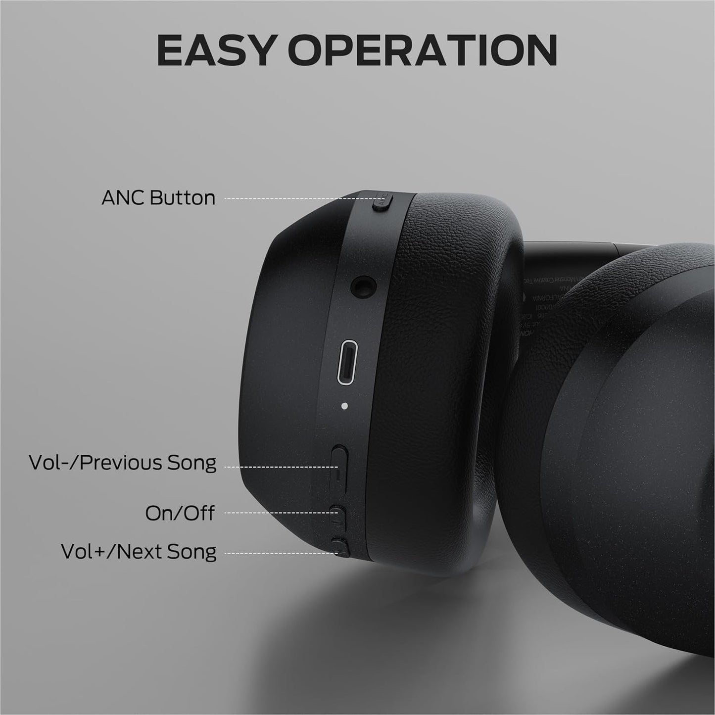 Manos libres Bluetooth Monster Persona 6th, MultiPoint, A2DP, ANC, Negro