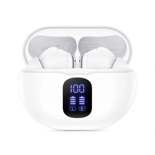 Manos libres Bluetooth Tech-Protect Ultraboost Pro G2, TWS, Blanco