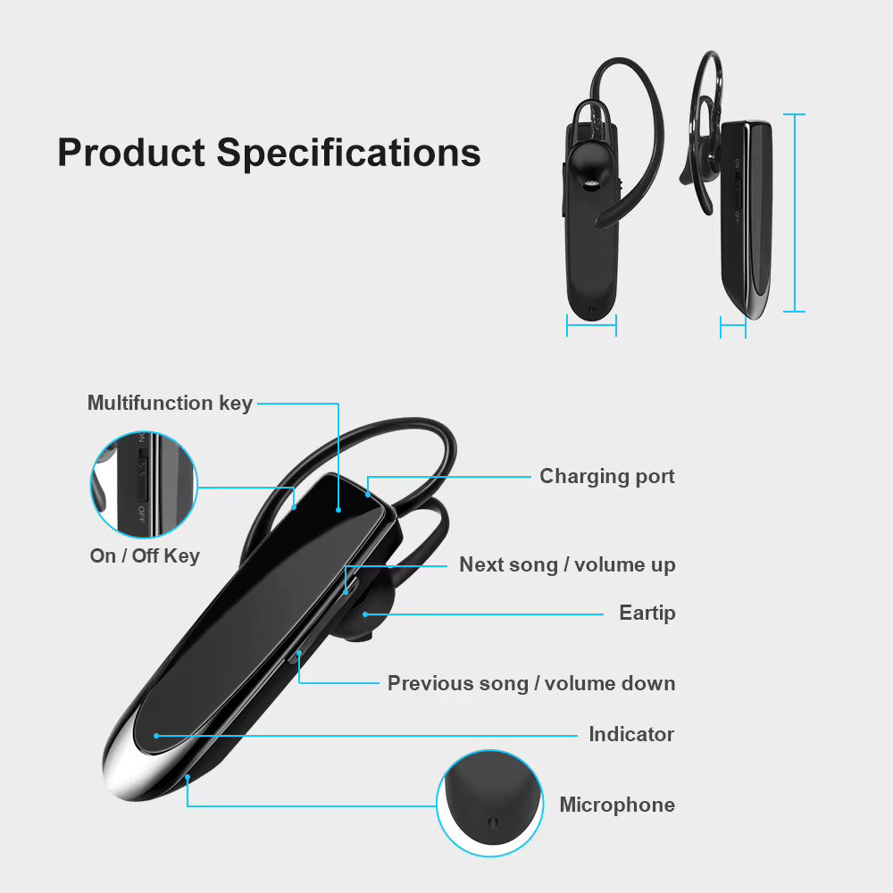 Manos libres Bluetooth Techsuit CB1 UrbanEar, A2DP, Negro