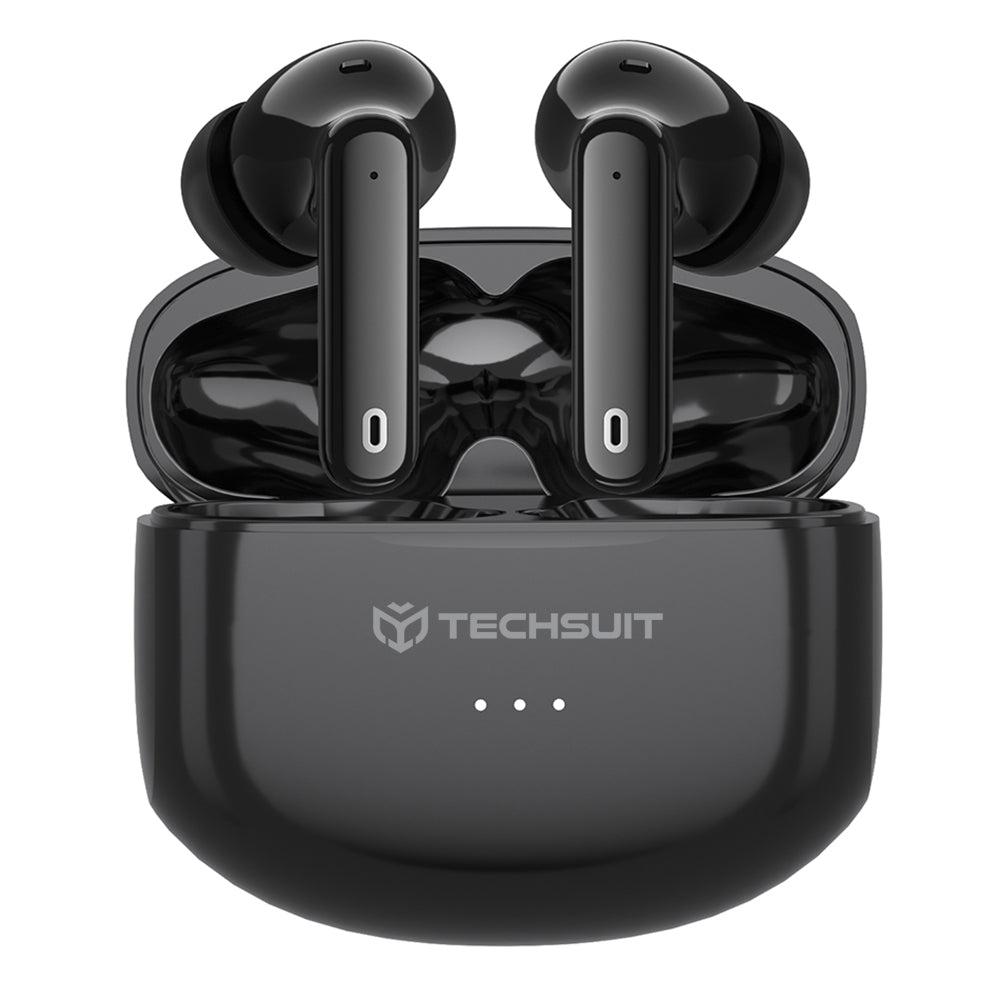 Handsfree Bluetooth Techsuit CW1 Audira Pro, TWS, ANC, Negro