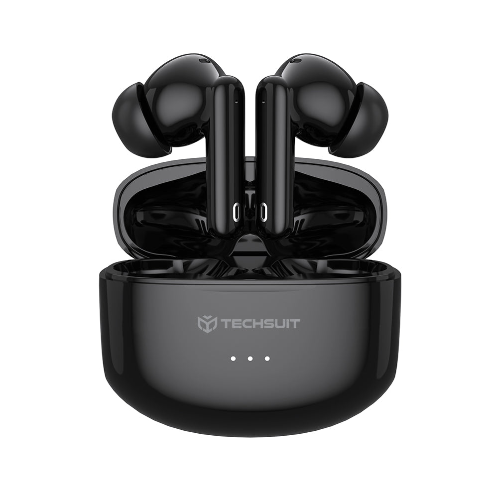 Handsfree Bluetooth Techsuit CW1 Audira Pro, TWS, ANC, Negro