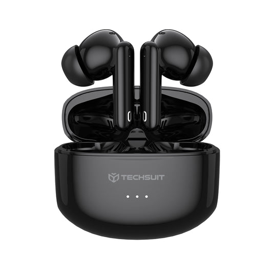 Handsfree Bluetooth Techsuit CW1 Audira Pro, TWS, ANC, Negro