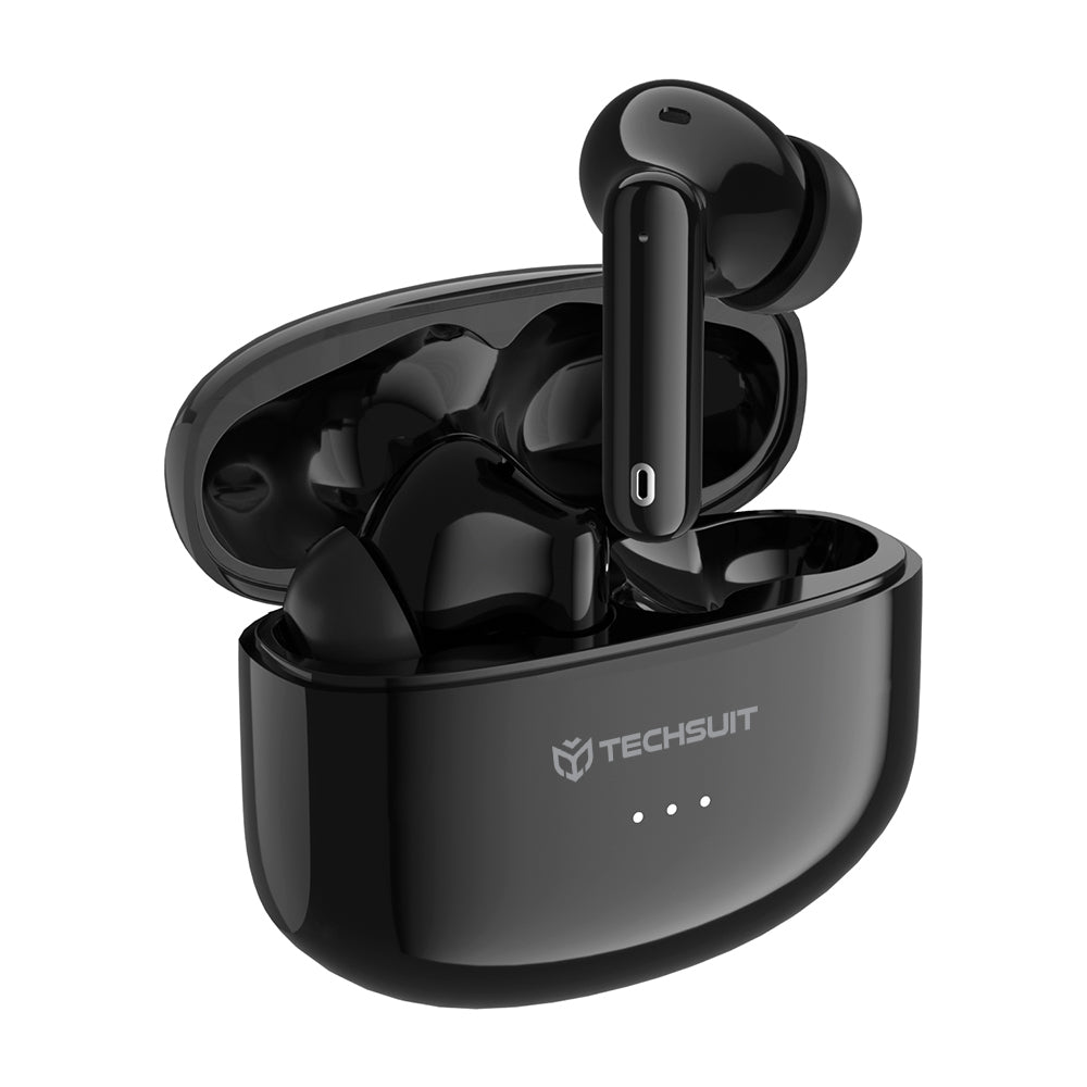 Handsfree Bluetooth Techsuit CW1 Audira Pro, TWS, ANC, Negro