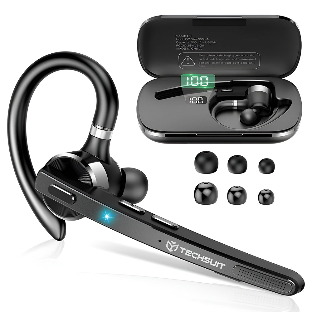Manos libres Bluetooth Techsuit G9 TalkZen, A2DP, Negro