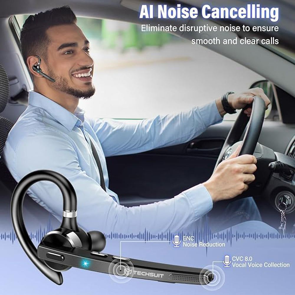 Manos libres Bluetooth Techsuit G9 TalkZen, A2DP, Negro