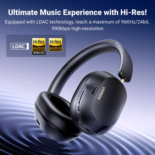 Manos libres Bluetooth UGREEN HiTune Max5C HP203, A2DP, ANC, Azul