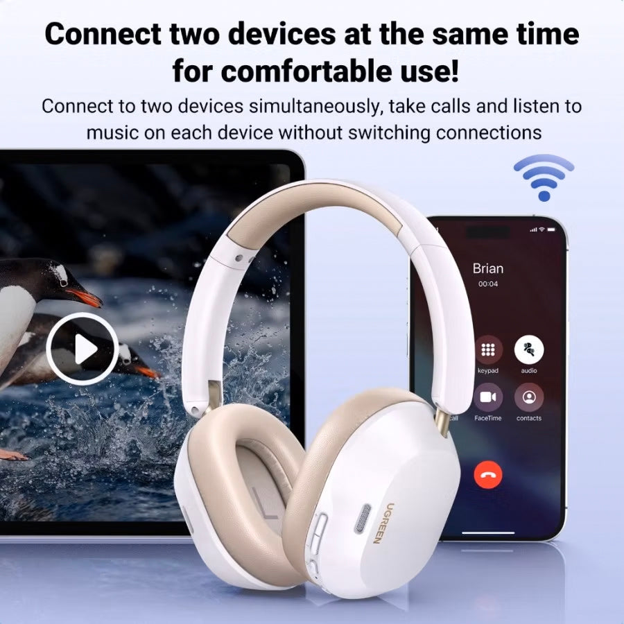 Auriculares Bluetooth UGREEN HiTune Max5C HP203, A2DP, ANC, Blanco