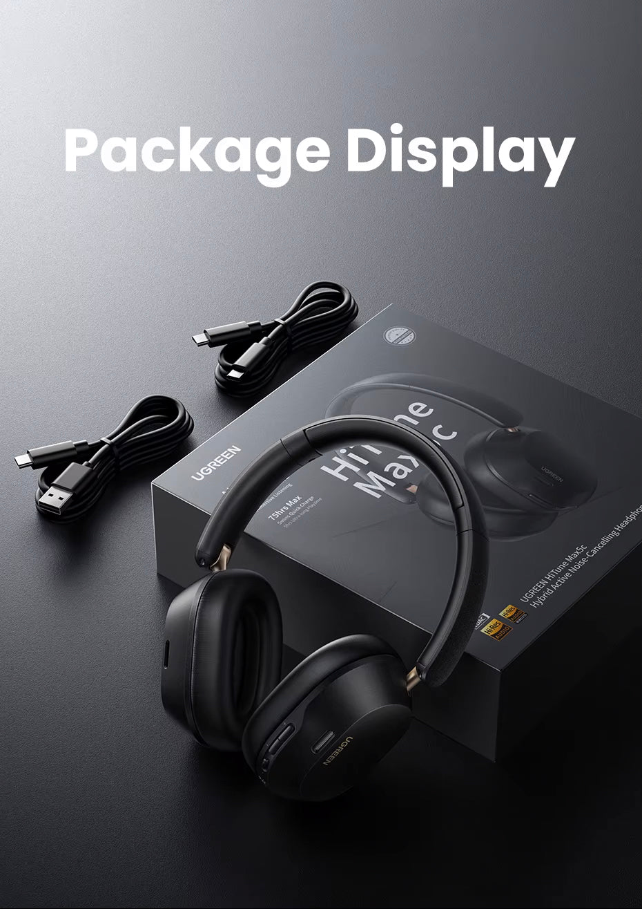 Auriculares Bluetooth UGREEN HiTune Max5C HP203, A2DP, ANC, Negro