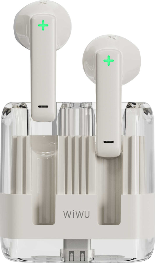 Manos libres Bluetooth WiWu T21, TWS, Blanco