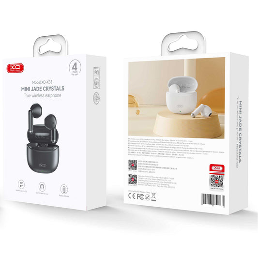 Manos libres Bluetooth XO Design X33, TWS, Negro