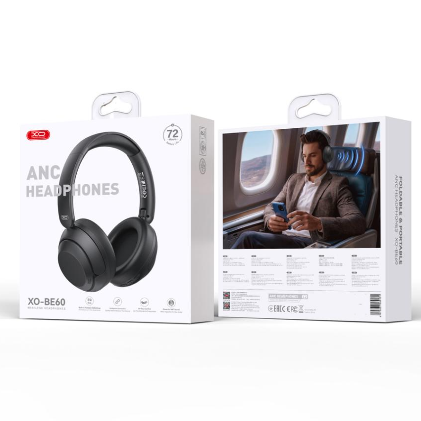 Manos libres Bluetooth XO Design BE60, A2DP, ANC, Negro