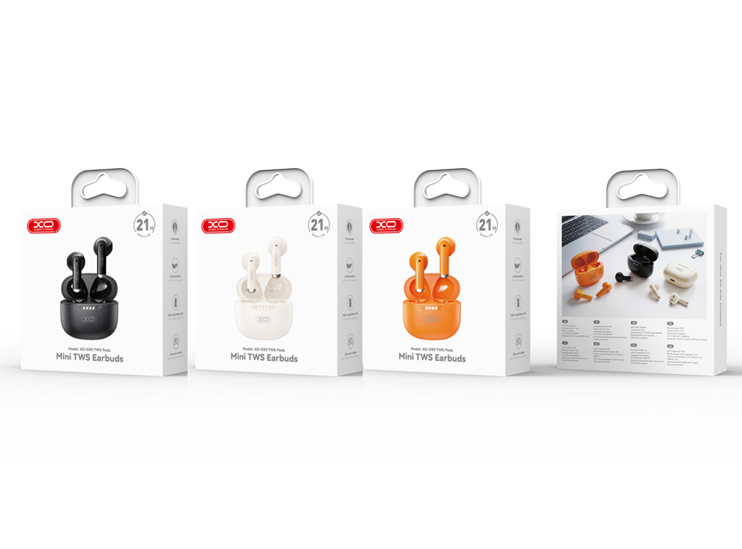 Manos libres Bluetooth XO Design G50, TWS, Beige