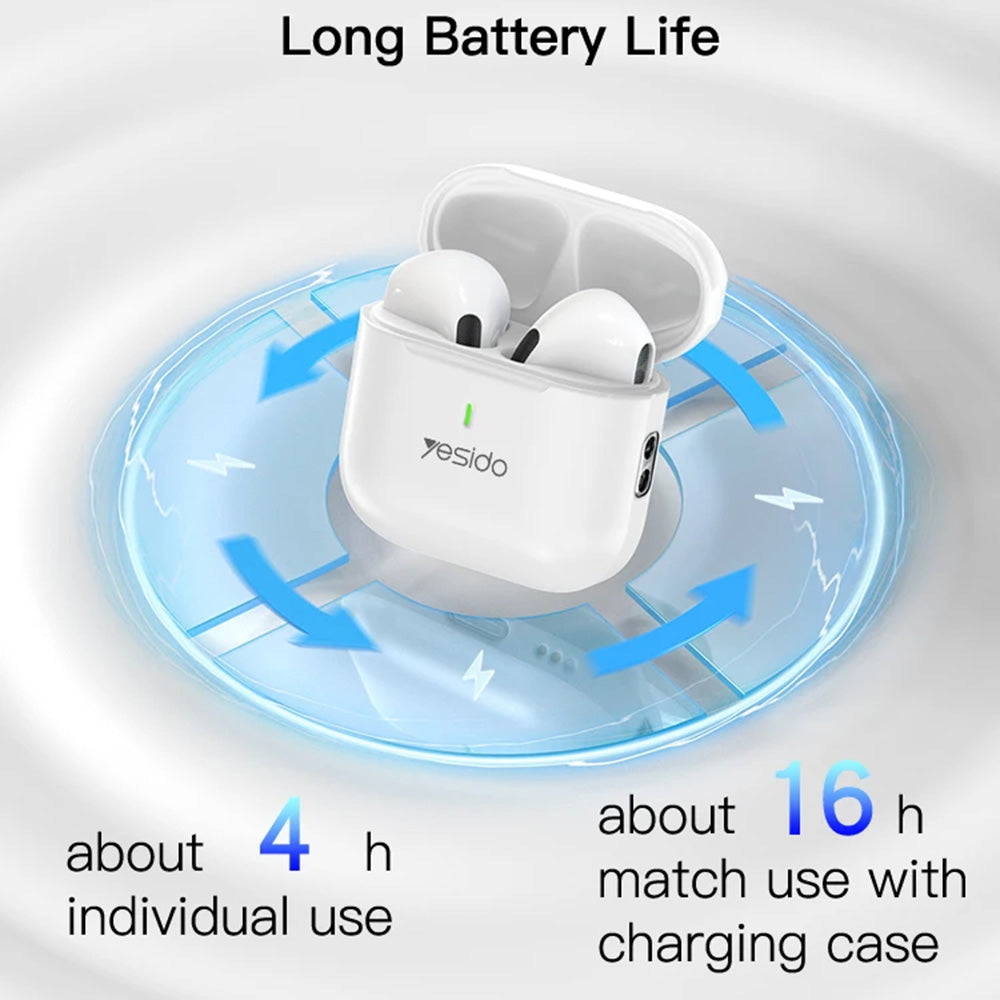 Manos libres Bluetooth Yesido TWS17, TWS, Blanco