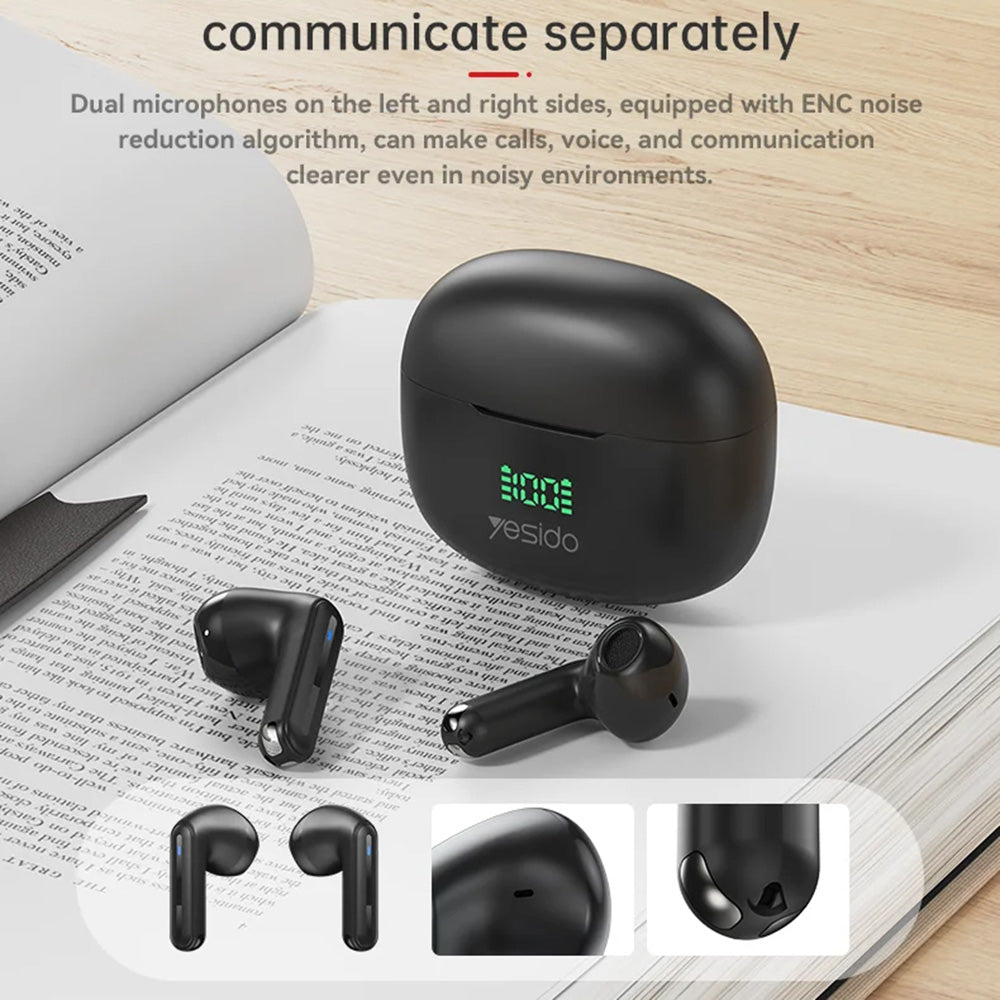 Manos libres Bluetooth Yesido TWS19, TWS, Negro